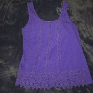 Royal blue detailed tank top. Sz M